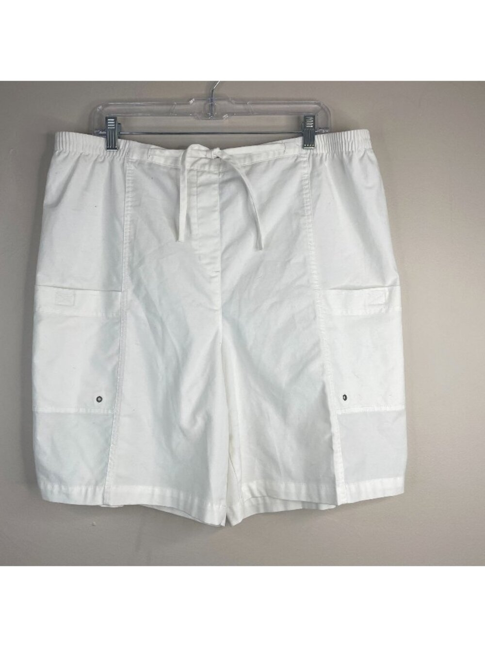 Vintage Shorts Womens 18 Cargo Drawstring Beachy Coastal Crisp Capsule Vacation